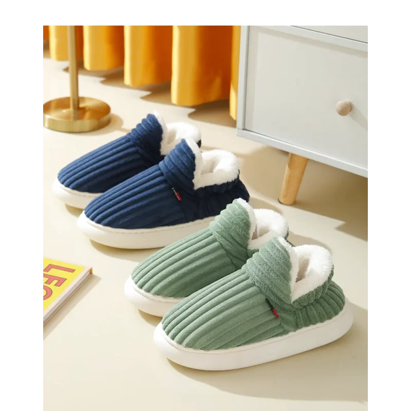 Chaussons unisexe fermés - Rembourrage doux - Chaud en coton -  Sélène