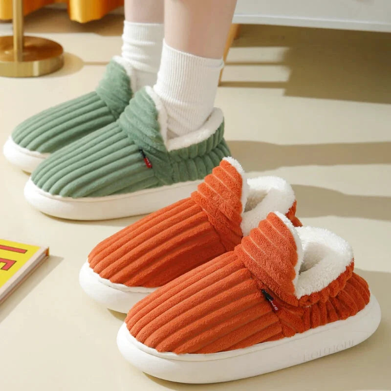 Chaussons unisexe fermés - Rembourrage doux - Chaud en coton -  Sélène