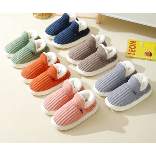 Chaussons unisexe fermés - Rembourrage doux - Chaud en coton -  Sélène