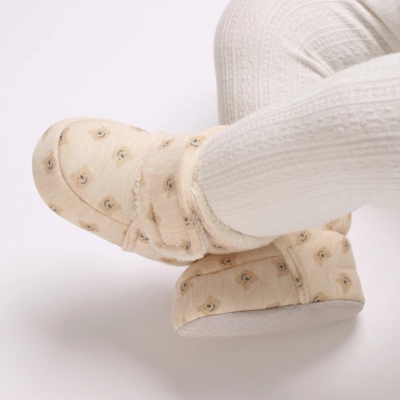 Chaussons Bébé unisexe - Semelle souple - Doublure coton chaud - Caly