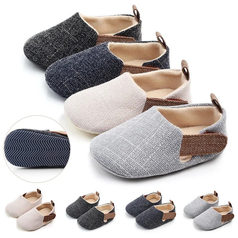 Chaussons bébé fille et garçon - Coton léger - respirants - Semelle souple - Natura