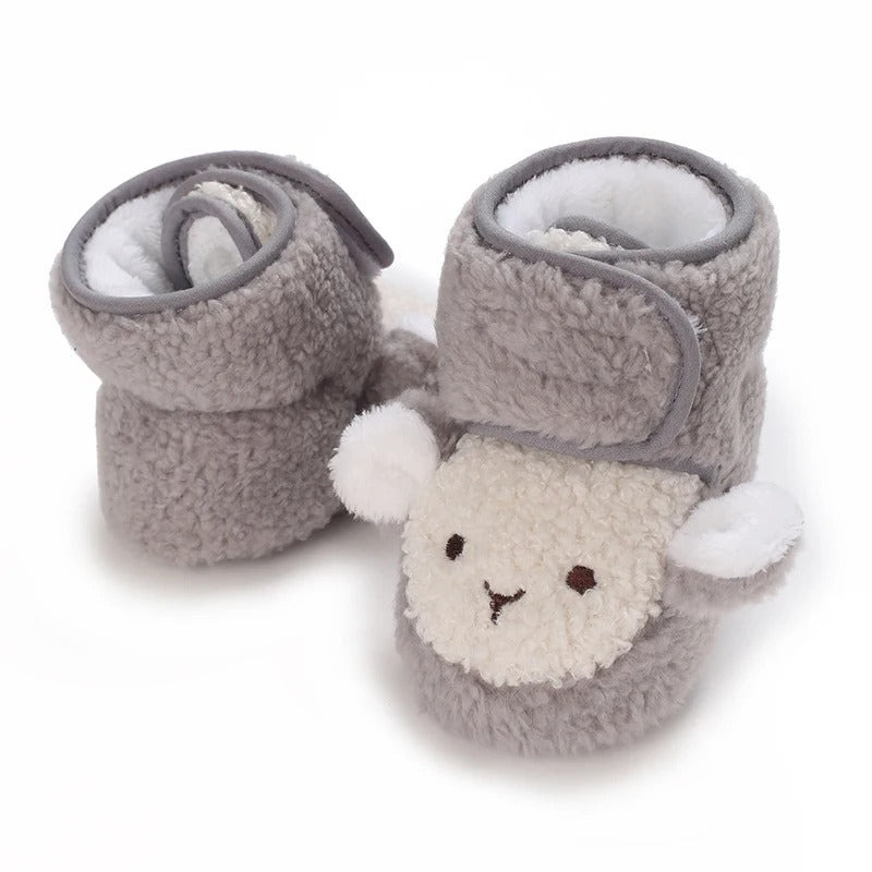 Chaussons bébé unisexe Hiver- Peluche douce - Fermeture scratch - Nubéo