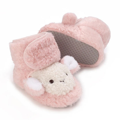 Chaussons bébé unisexe Hiver- Peluche douce - Fermeture scratch - Nubéo