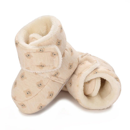 Chaussons Bébé unisexe - Semelle souple - Doublure coton chaud - Caly
