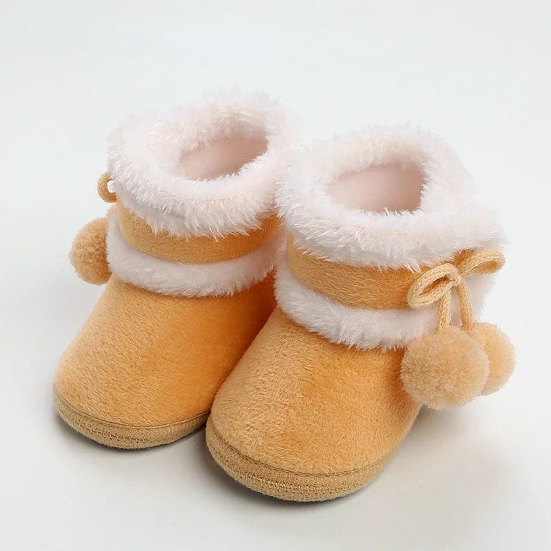 Chaussons bébé unisexe - Fourrés - Confort moelleux et souples - Pompéa