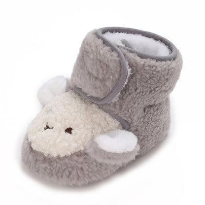 Chaussons bébé unisexe Hiver- Peluche douce - Fermeture scratch - Nubéo