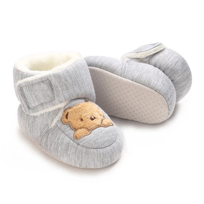 Chaussons Bébé unisexe - Semelle souple - Doublure coton chaud - Caly