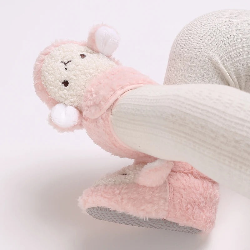 Chaussons bébé unisexe Hiver- Peluche douce - Fermeture scratch - Nubéo