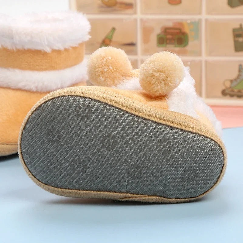 Chaussons bébé unisexe - Fourrés - Confort moelleux et souples - Pompéa