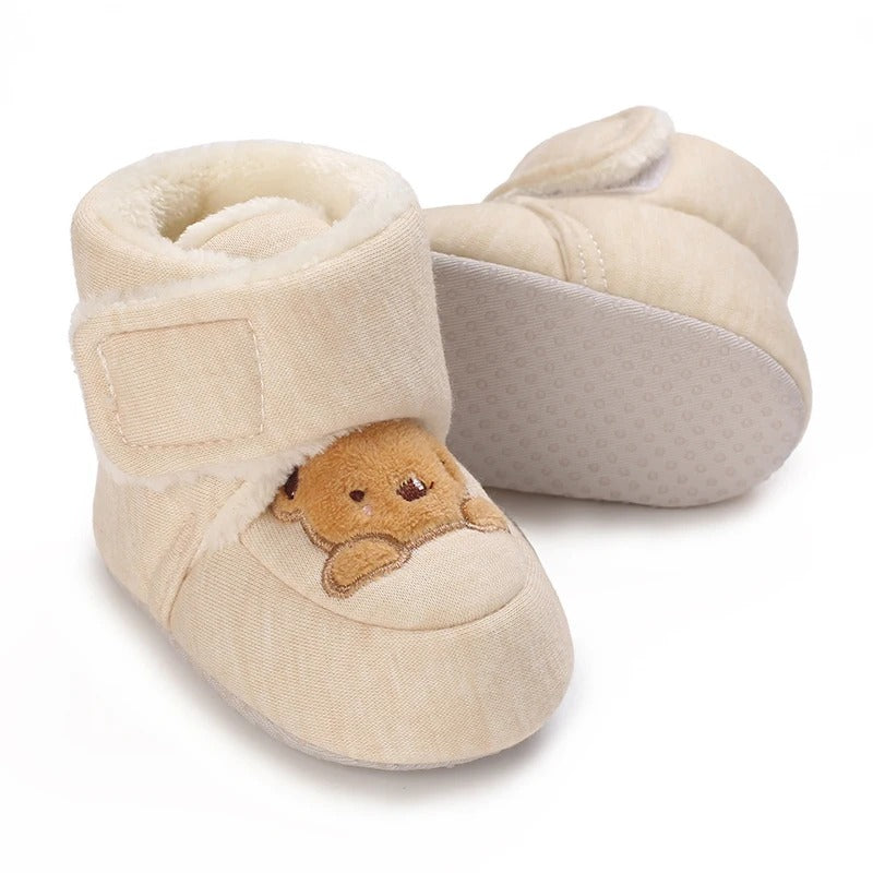 Chaussons Bébé unisexe - Semelle souple - Doublure coton chaud - Caly
