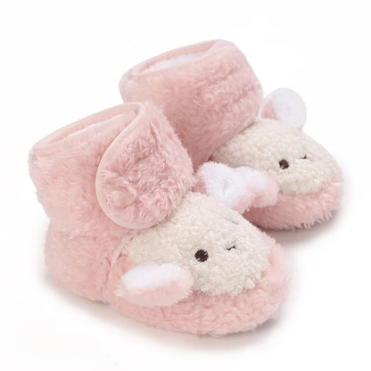 Chaussons bébé unisexe Hiver- Peluche douce - Fermeture scratch - Nubéo
