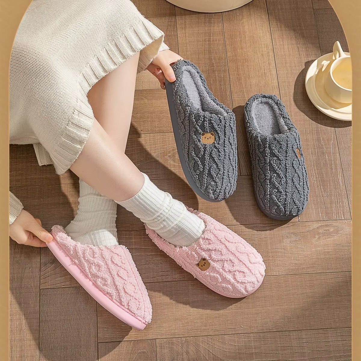 Chaussons Femmes Hiver - Moelleux doux et confortable - Bearly