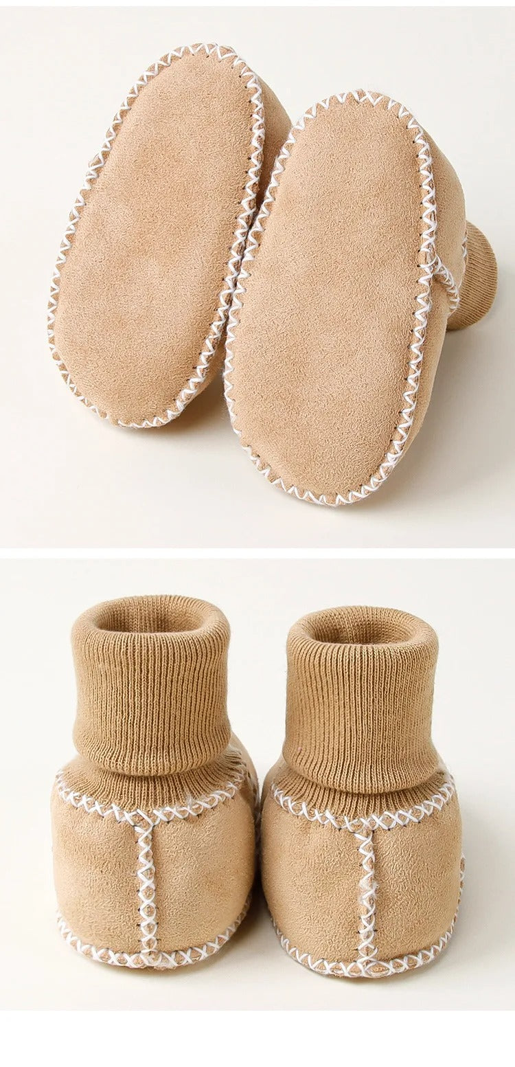 Chaussons Bottines bébé unisexe en daim - Chaud et intérieur moelleux - Suédia