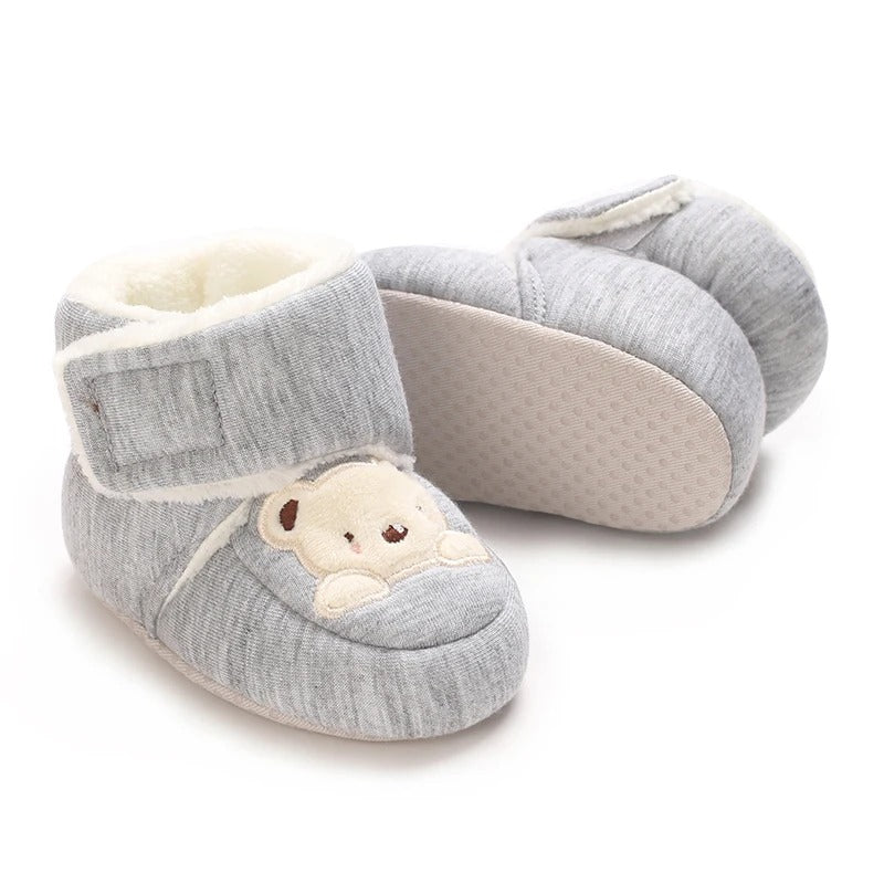 Chaussons Bébé unisexe - Semelle souple - Doublure coton chaud - Caly