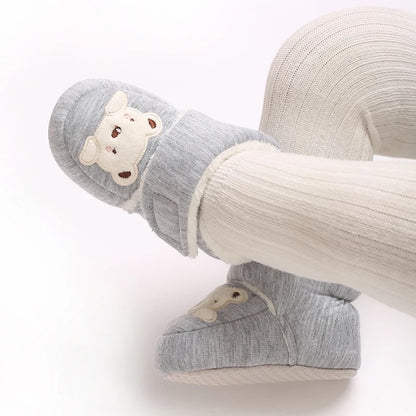 Chaussons Bébé unisexe - Semelle souple - Doublure coton chaud - Caly