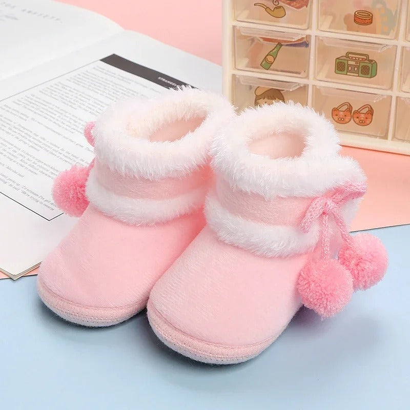 Chaussons bébé unisexe - Fourrés - Confort moelleux et souples - Pompéa