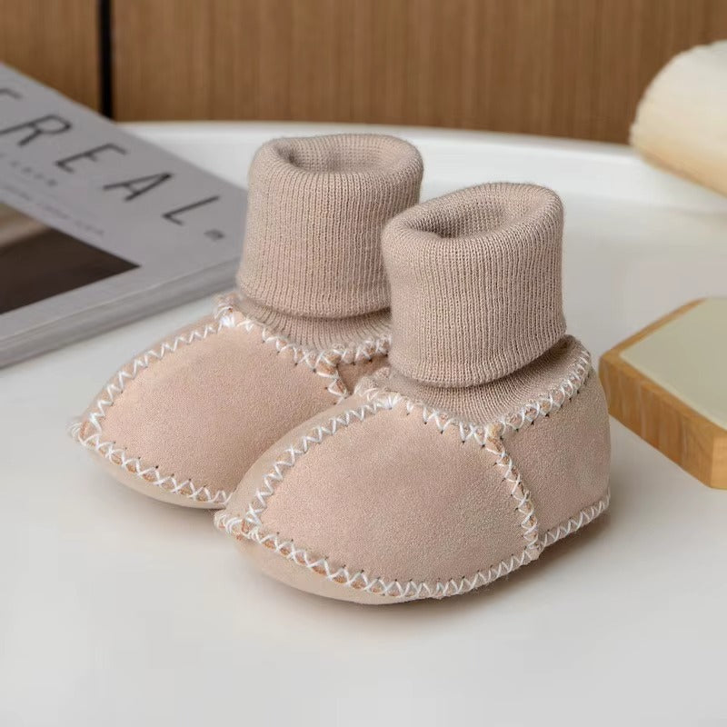 Chaussons Bottines bébé unisexe en daim - Chaud et intérieur moelleux - Suédia