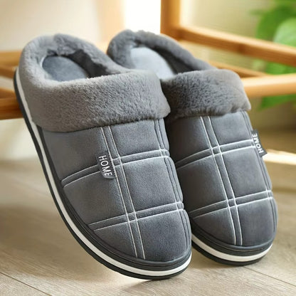 Chaussons Hommes intérieur à carreaux - Chaud et antidérapants en coton - Hivernis
