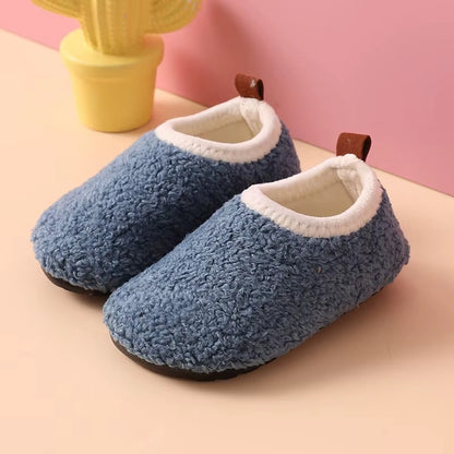 Chaussons Enfants fermés unisexe en peluche et coton - semelle souple - Douny