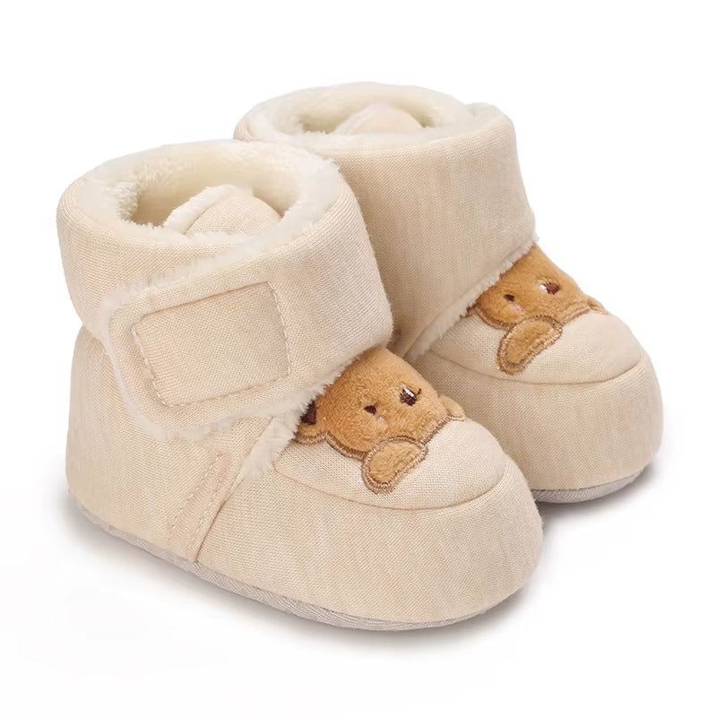Chaussons Bébé unisexe - Semelle souple - Doublure coton chaud - Caly