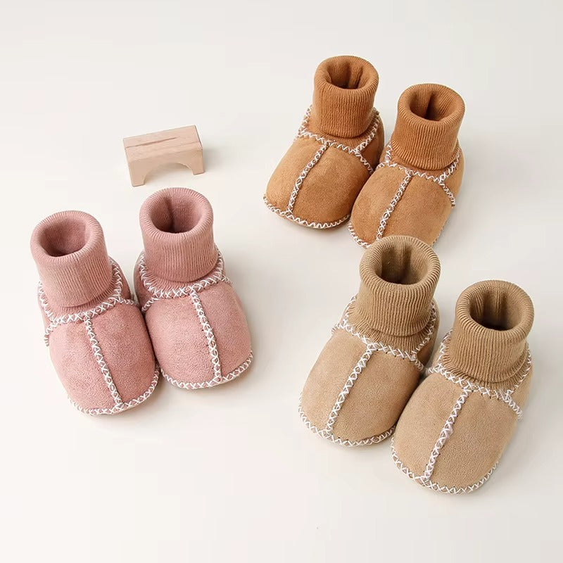 Chaussons Bottines bébé unisexe en daim - Chaud et intérieur moelleux - Suédia