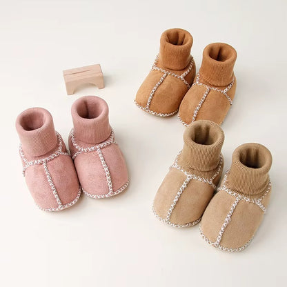 Chaussons Bottines bébé unisexe en daim - Chaud et intérieur moelleux - Suédia