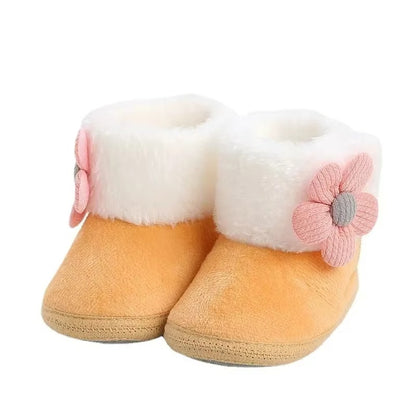 Chaussons bébé filles confort - Chaud pour Hiver Motif fleurs - Floria
