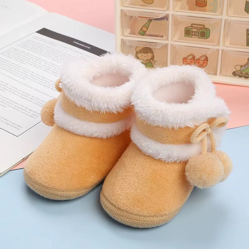 Chaussons bébé unisexe - Fourrés - Confort moelleux et souples - Pompéa