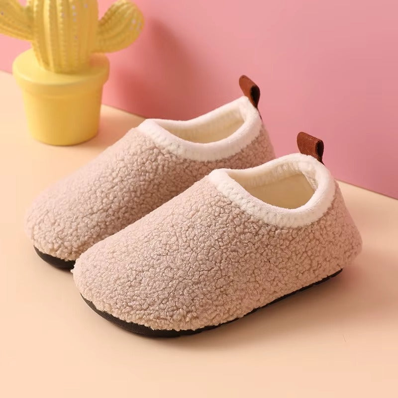 Chaussons Enfants fermés unisexe en peluche et coton - semelle souple - Douny