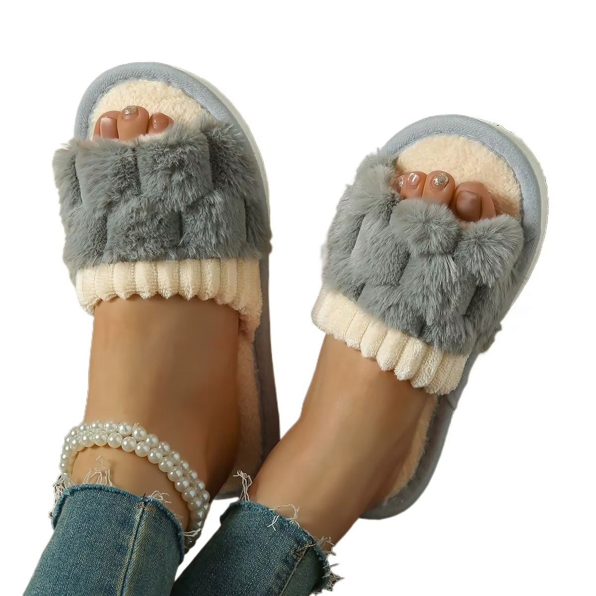 Chausson Femmes - Velours côtelé - confort en coton - Velmée