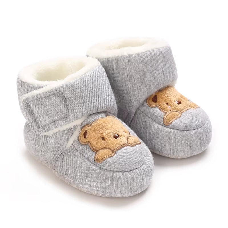 Chaussons Bébé unisexe - Semelle souple - Doublure coton chaud - Caly