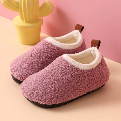 Chaussons Enfants fermés unisexe en peluche et coton - semelle souple - Douny