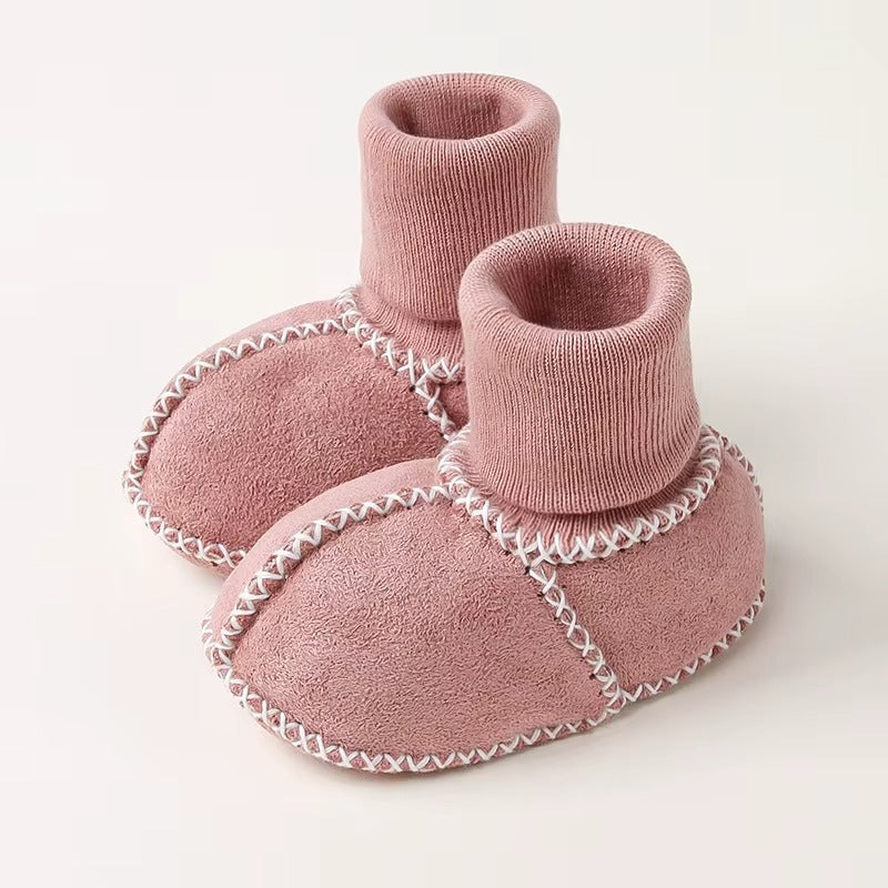 Chaussons Bottines bébé unisexe en daim - Chaud et intérieur moelleux - Suédia